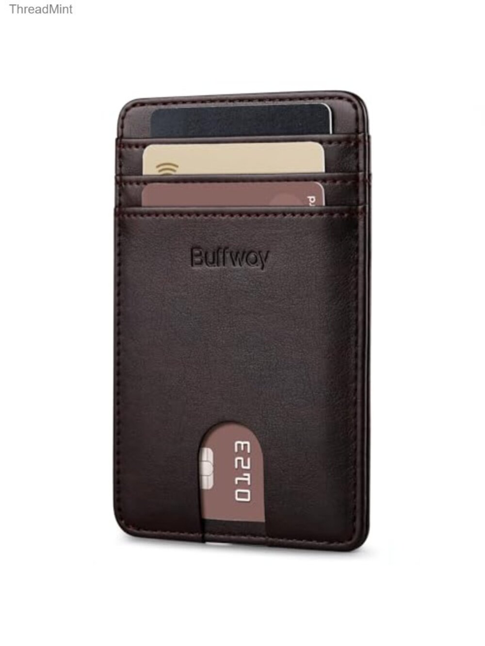 Slim RFID Blocking Leather Front Pocket Wallet Minimalist Thin Card Holder